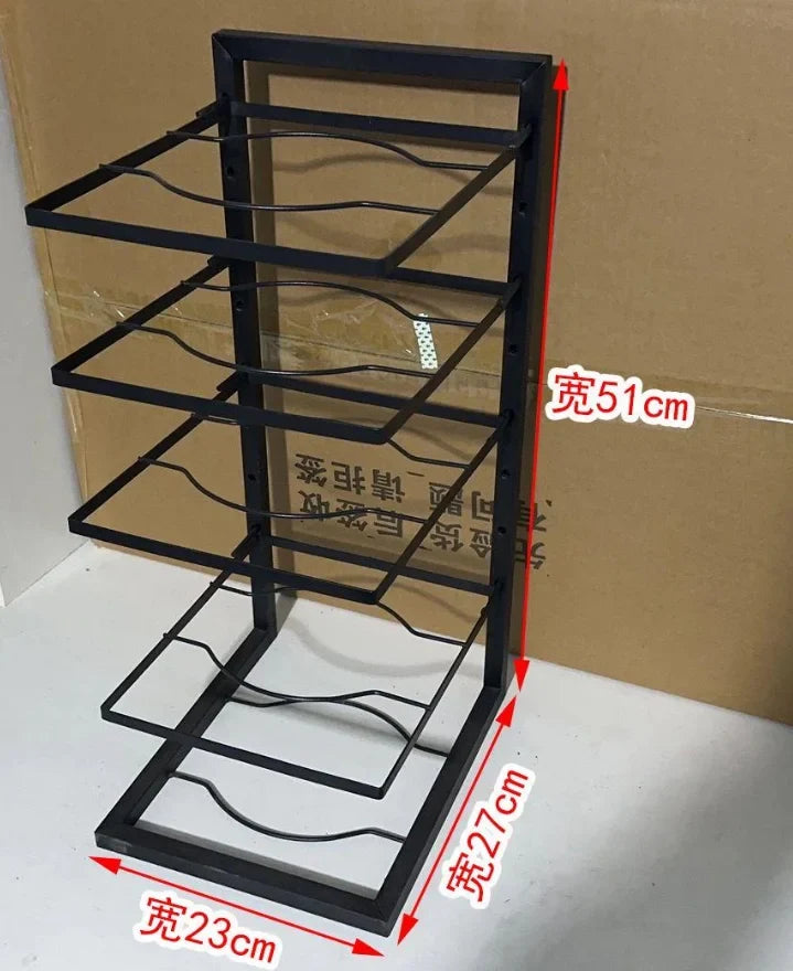Multi-Tier Pot Rack Organizer – Carbon Steel Pan Storage Stand