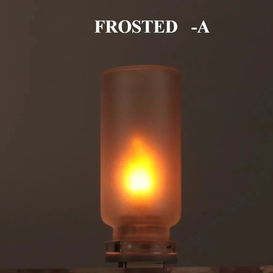 USB Flame Flickering LED Candle Night Light – Glass
