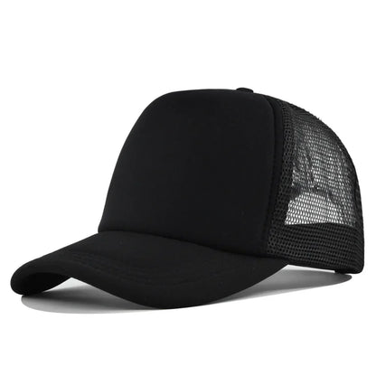Plain Mesh Trucker Baseball Cap – Unisex Adjustable Snapback