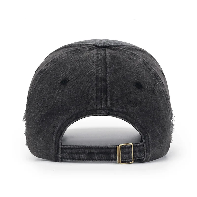 Embroidered Vintage Baseball Cap – Distressed Streetwear Hat