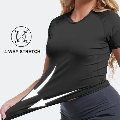 Women's Compression Athletic T-Shirt – Short Sleeve Quick Dry Workout Top