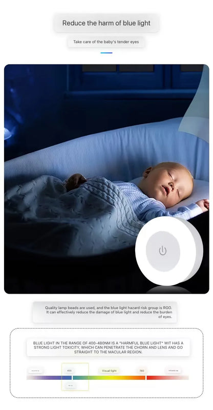 Touch Sensor LED Night Light – USB Rechargeable Magnetic Wall Lamp