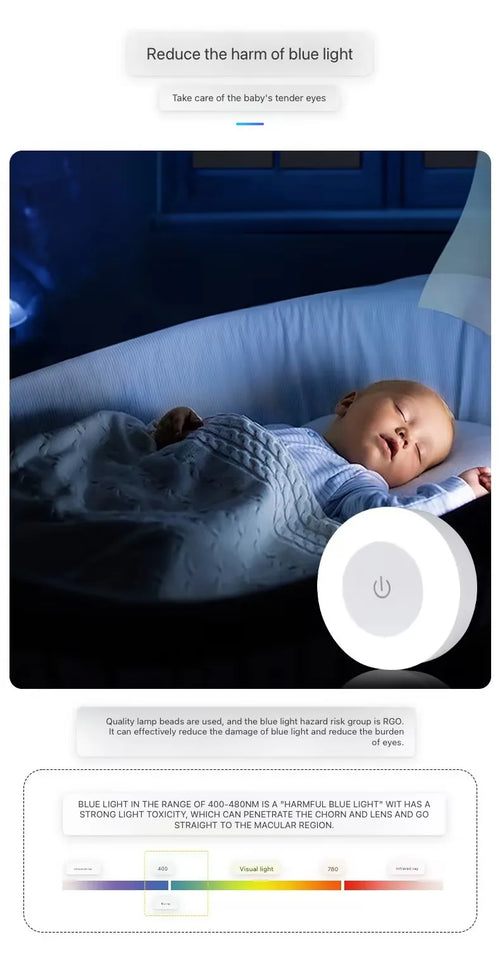 Touch Sensor LED Night Light – USB Rechargeable Magnetic Wall Lamp