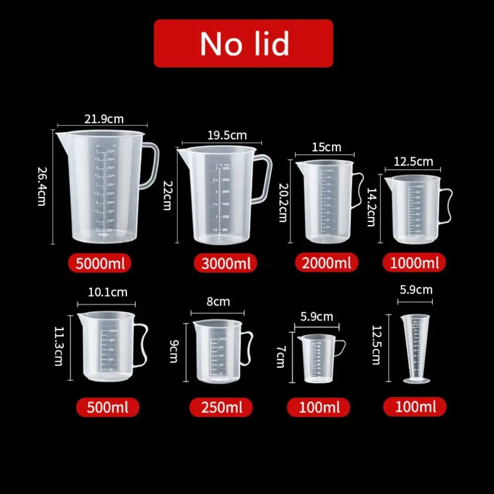 Clear Plastic Graduated Measuring Cup with Handle – Multiple Sizes
