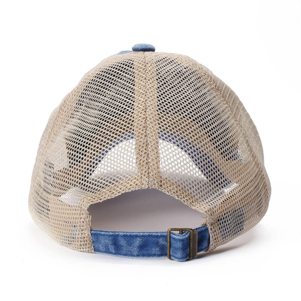 Washed Cotton Trucker Hat – Unisex Mesh Baseball Cap