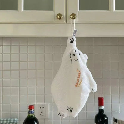 Polar Bear Hanging Hand Towel – Soft Absorbent Kitchen & Bath