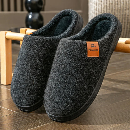 Winter Platform House Slippers – Warm Felt Non-Slip Indoor Shoes