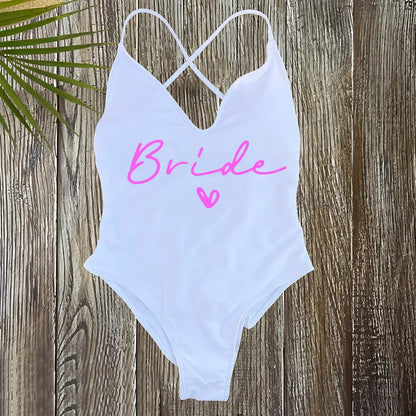 Team Bride One-Piece Swimsuit – Padded Bachelorette Bathing Suit