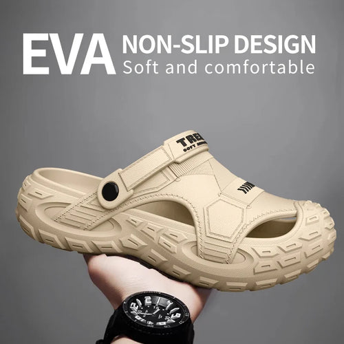 Men's EVA Outdoor Sandals – Thick Soft Sole with Elastic Strap