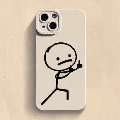 Cartoon Matchman Matte Silicone iPhone Case – iPhone 11 to 17 Series