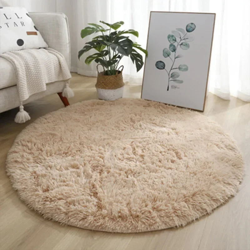 Fluffy Round Rug – Ultra-Soft Plush Mat for Bedroom & Living Room