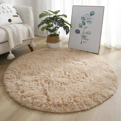 Fluffy Round Rug – Ultra-Soft Plush Mat for Bedroom & Living Room