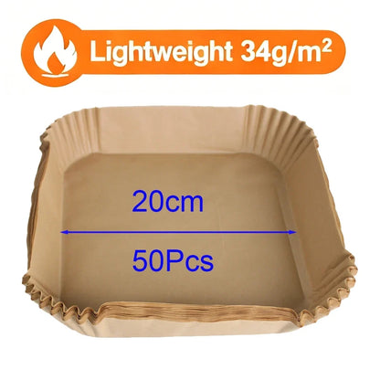 Air Fryer Disposable Paper Liners – Square BPA-Free Tray Inserts