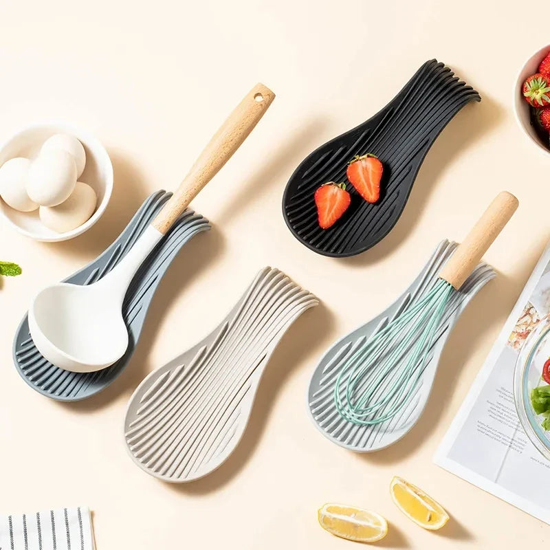 Silicone Spoon Rest & Utensil Holder for Kitchen