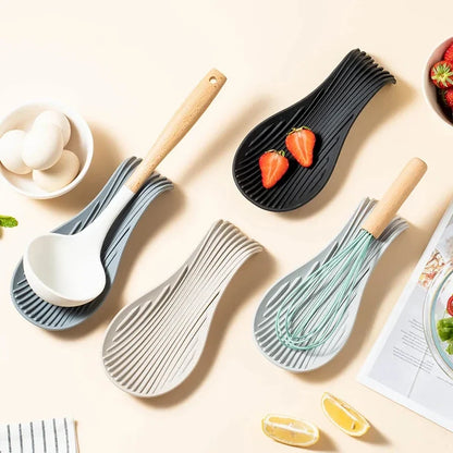 Silicone Spoon Rest & Utensil Holder for Kitchen