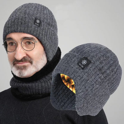 Winter Beanie with Ear Flaps – Fleece Lined Knit Hat for Men