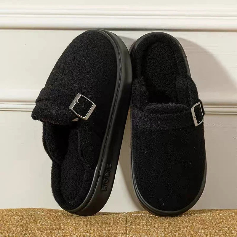 Platform Fuzzy Slippers Women Indoor Plush House Shoes