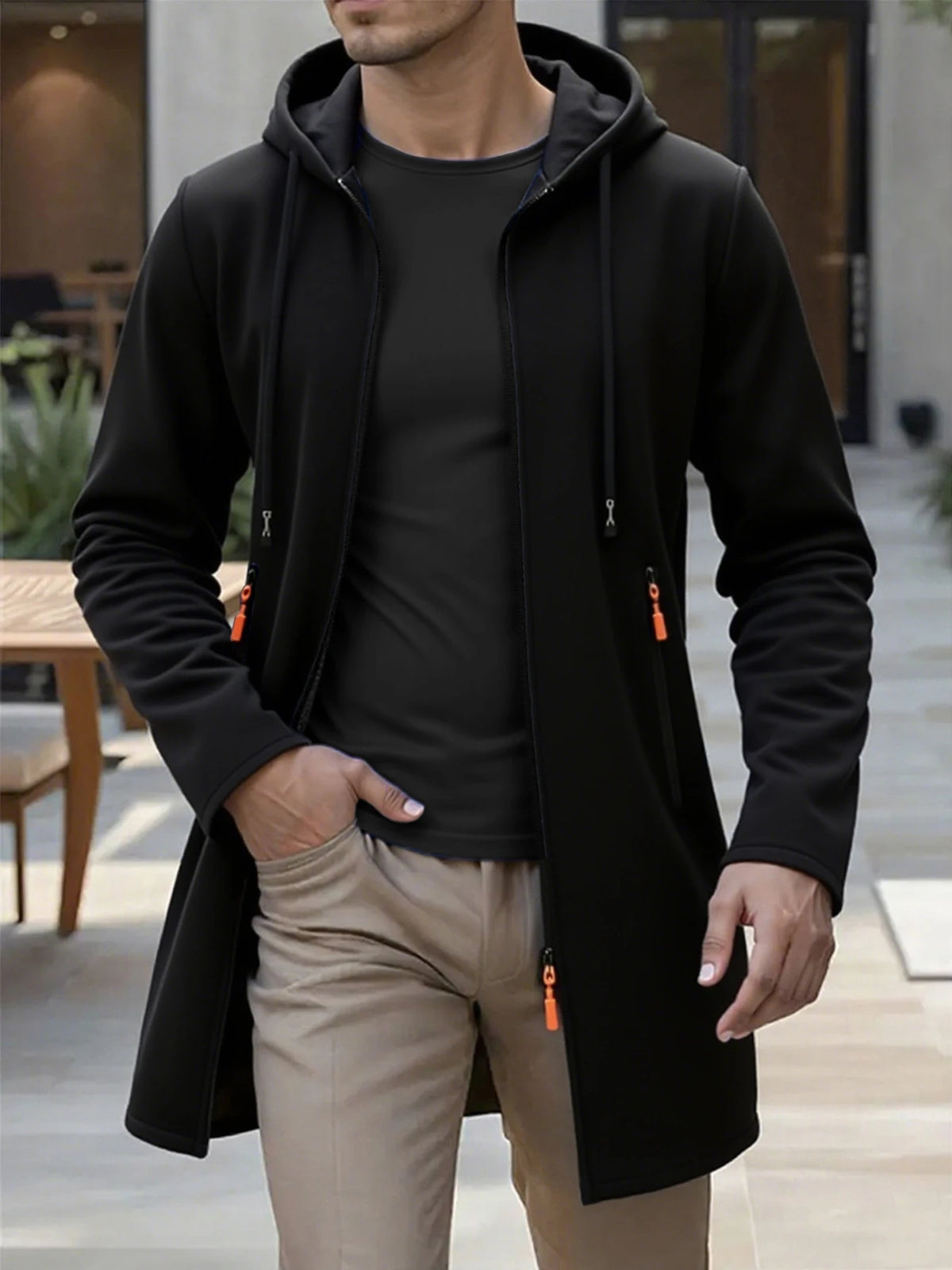 Men’s Hooded Knit Cardigan Jacket Warm Casual Outerwear