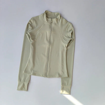 Full-Zip Athletic Jacket – Women's Slim Fit Stand Collar Sports Top