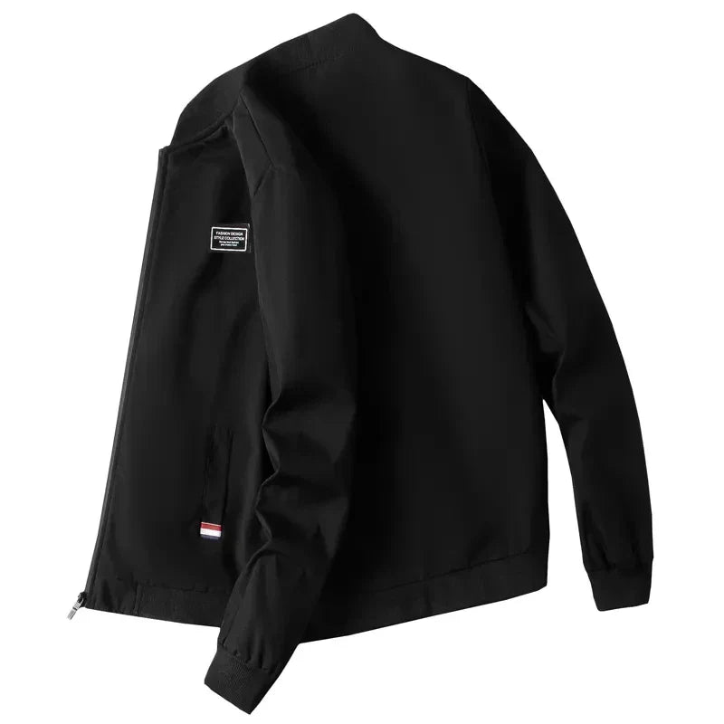 Men's Casual Zip-Up Jacket – Lightweight Windproof Coat