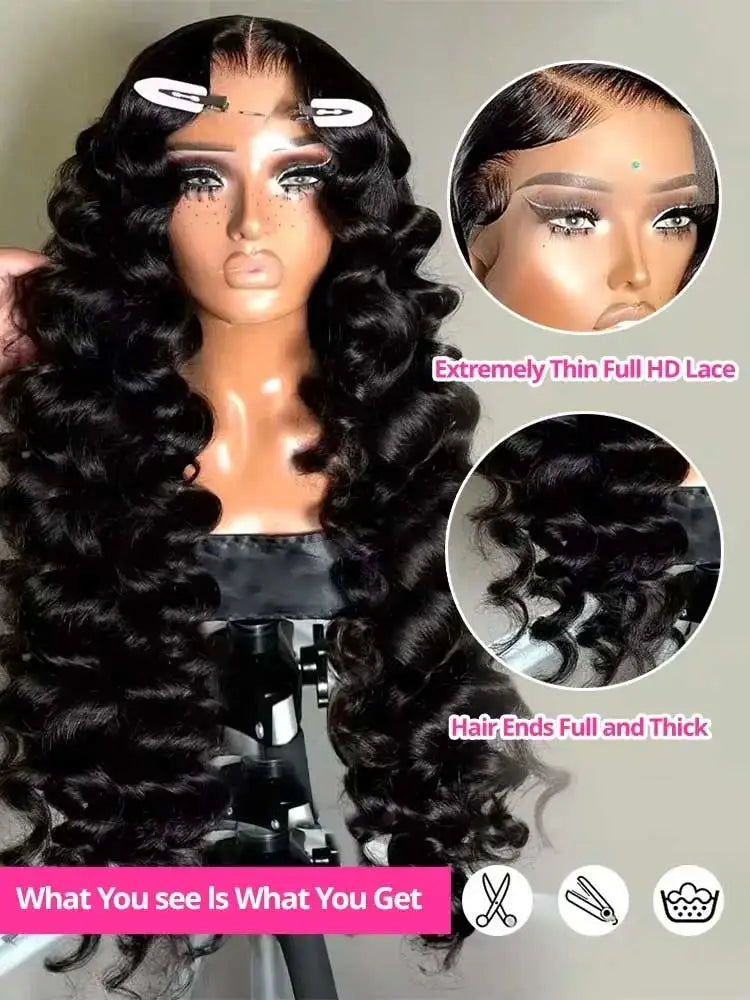 Loose Deep Wave Lace Front Wig – 100% Brazilian Human Hair HD Lace