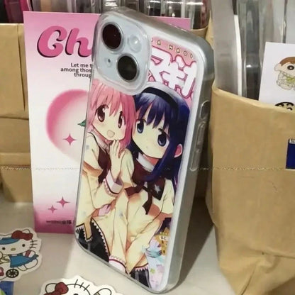 Anime Girl Clear Glitter iPhone Case – Kawaii Style