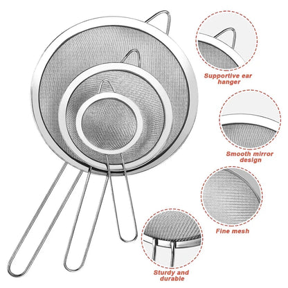 Stainless Steel Fine Mesh Strainer Sieve – Multiple Sizes