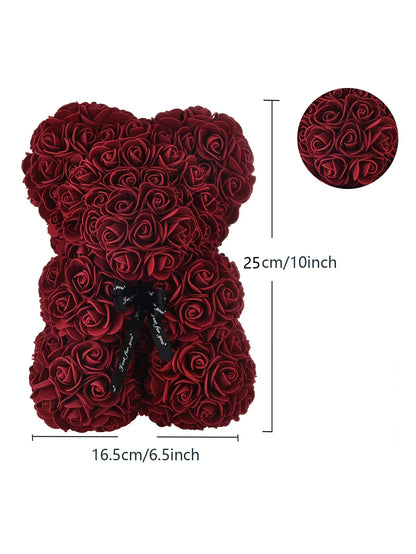 Rose Teddy Bear – Artificial Foam Flower Bear Gift