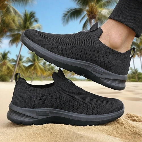 Men's Slip-On Mesh Sneakers – Lightweight Breathable Walking Shoes