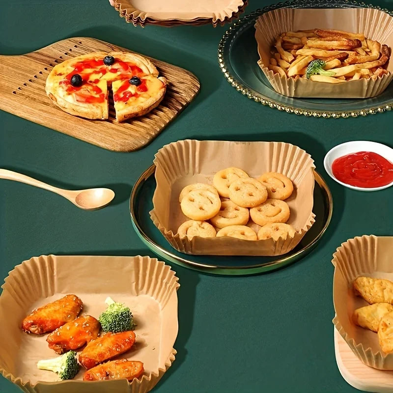 Air Fryer Disposable Paper Liners – Oil-Proof Parchment Sheets