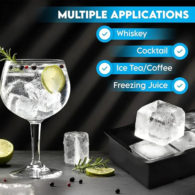 Silicone Ice Cube Tray – Flexible BPA-Free Mold, Multiple Grid Sizes