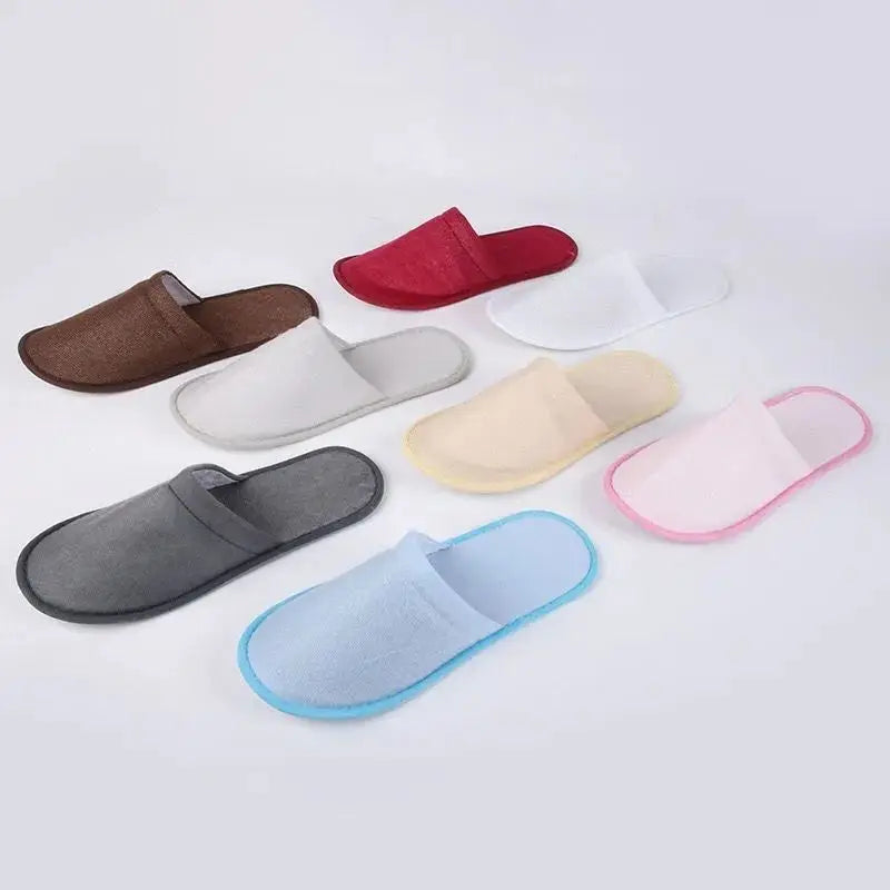 Disposable Slippers 5 & 10 Pairs – Soft Plush Hotel Slides