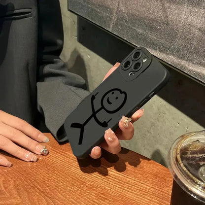 Cartoon Matchman Matte Silicone iPhone Case – iPhone 11 to 17 Series