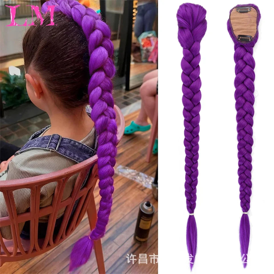 32 Inch Jumbo Braid Ponytail Hair Extension – Pre-Braided Synthetic