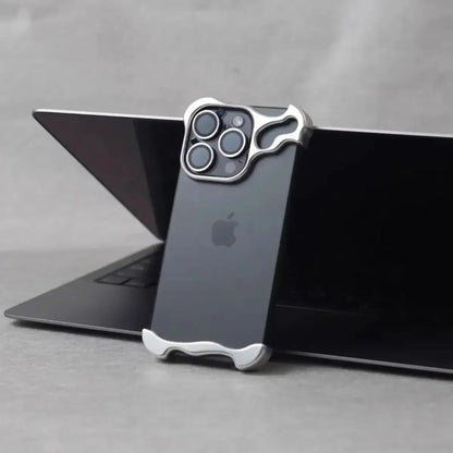 Metal Bumper iPhone Case with Lens Protector – Irregular Frame Design