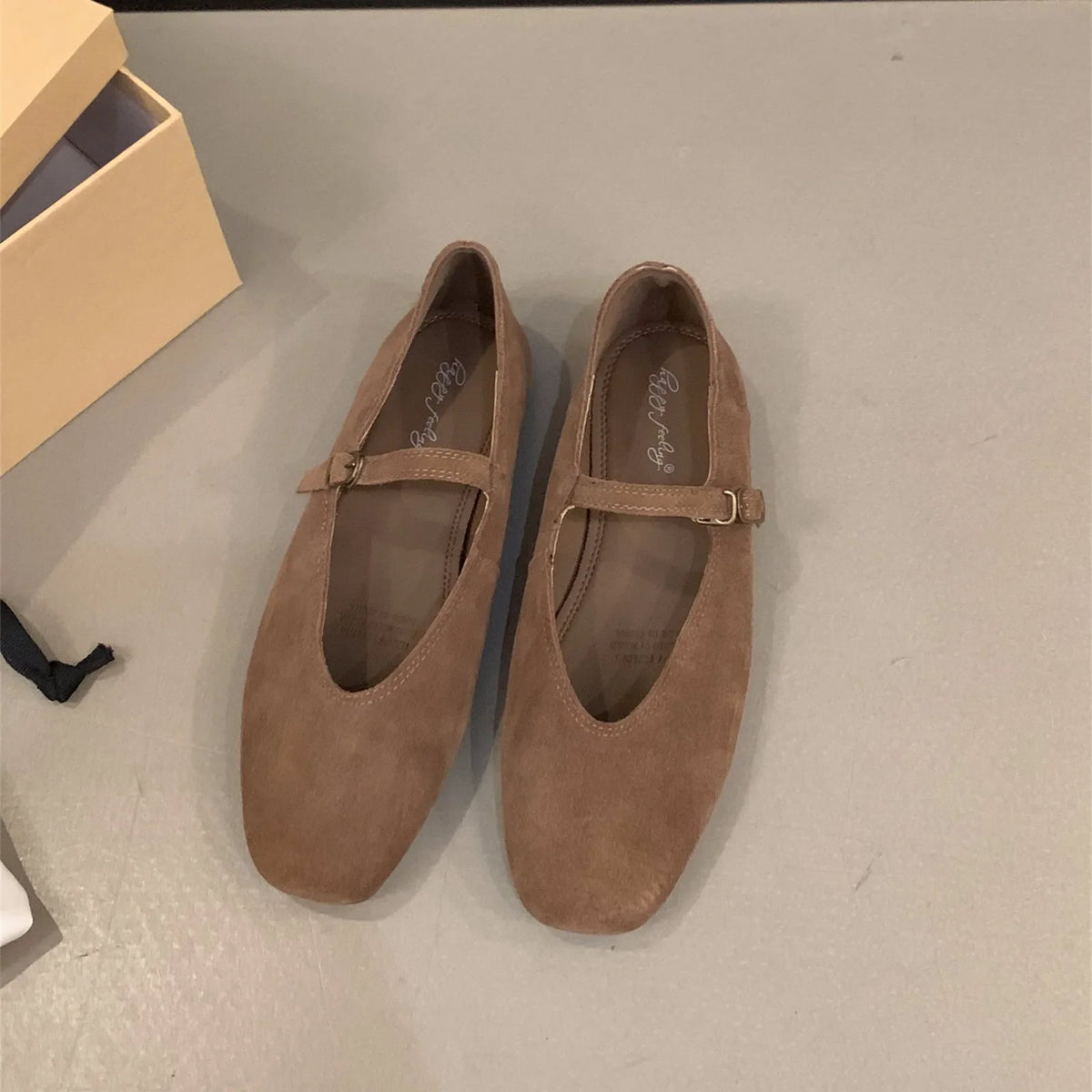 Women's Soft Suede Ballet Flats – Mary Jane Slip-On Shoes
