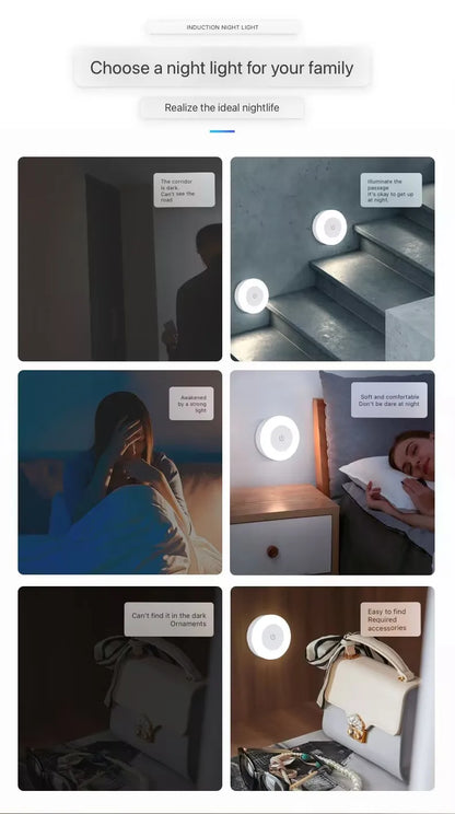 Touch Sensor LED Night Light – USB Rechargeable Magnetic Wall Lamp