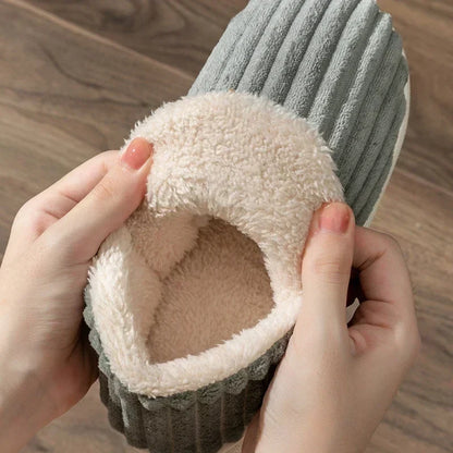 Plush Fur Slippers – Warm Corduroy Indoor Slides for Women & Men
