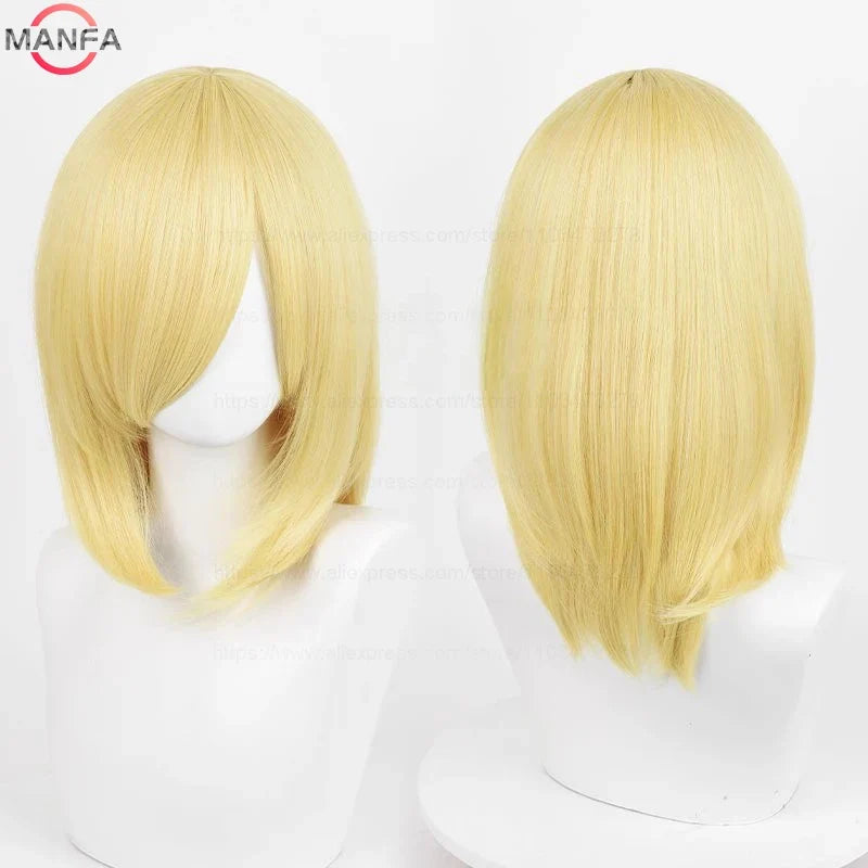 Anime Cosplay Wig - 40cm Medium Straight Wig with Bangs