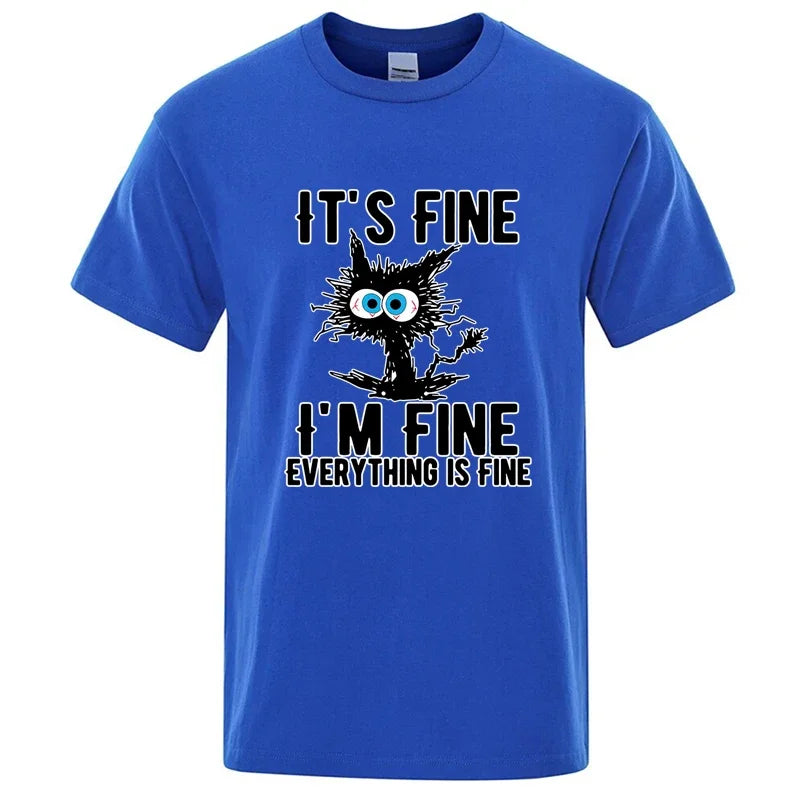 Cool Cat Graphic T Shirt Funny Cotton Blend Casual Tee