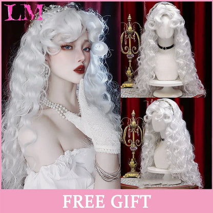 Cosplay Wig with Bangs – Long Straight Synthetic Hair 24 Inch