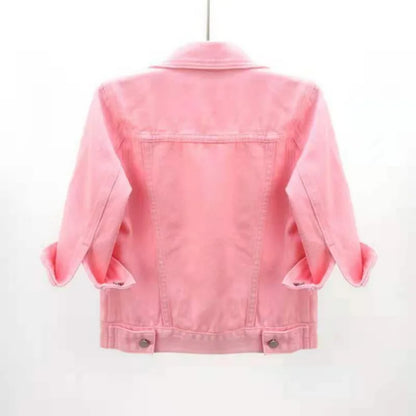 Women's Short Denim Jacket – Casual Loose Jean Coat