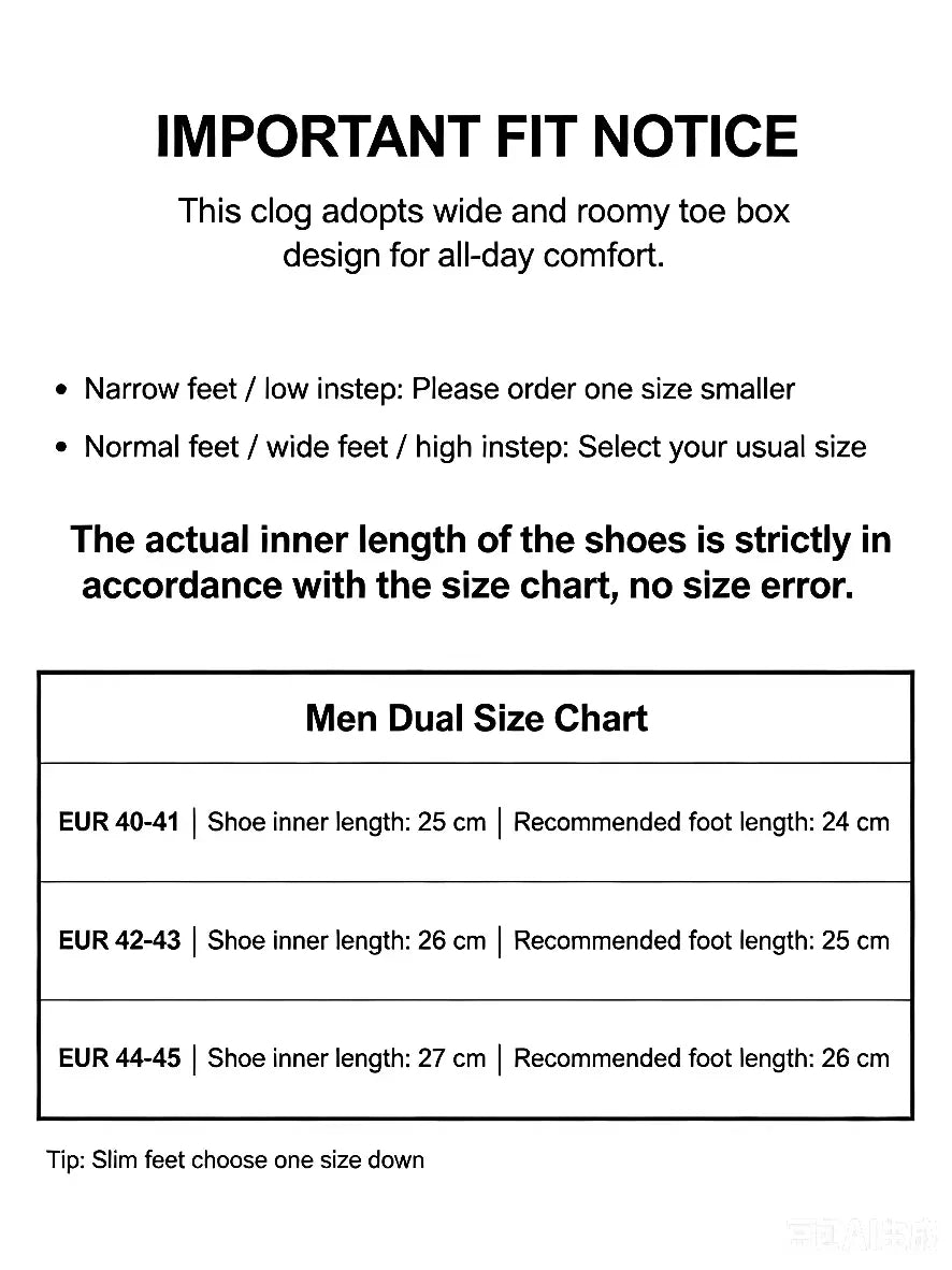 Men's Platform Clog Sandals Arch Support Non-Slip Thick Sole