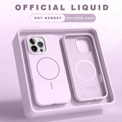 MagSafe Liquid Silicone iPhone Case – Shockproof Magnetic Cover for iPhone 11–17 Series