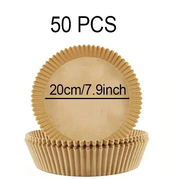 Air Fryer Parchment Paper Liners – Round & Square, 50–300 Pcs