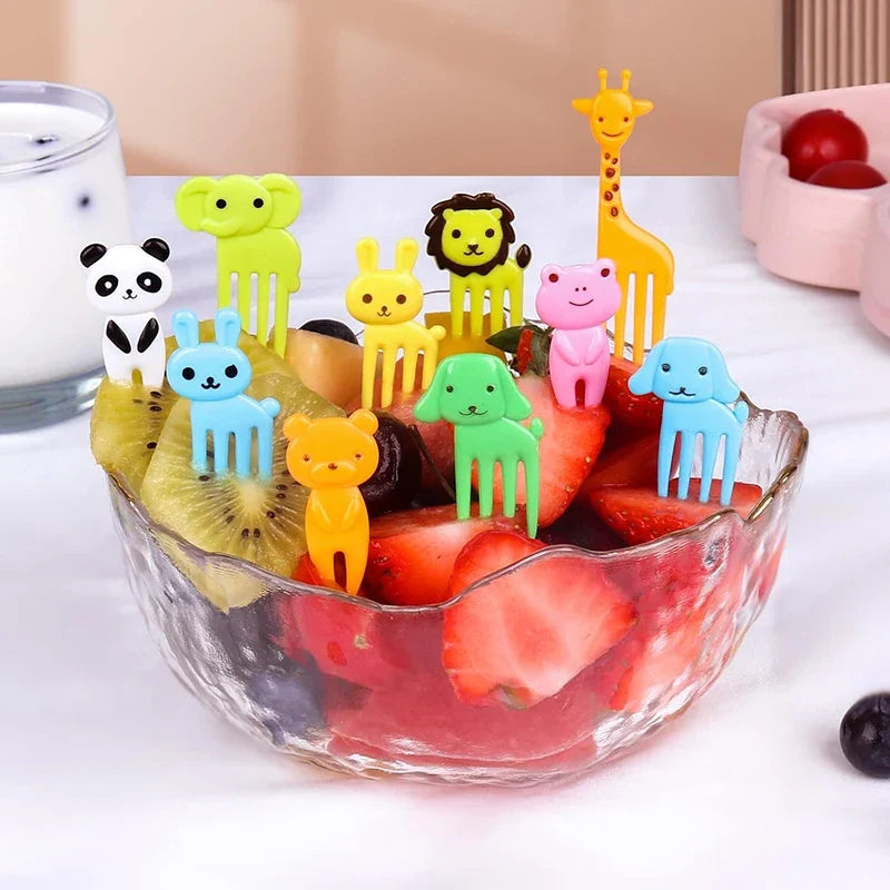 Kids Bento Lunch Box Accessories Set – Animal Food Picks, Silicone Cups & Food Cutters
