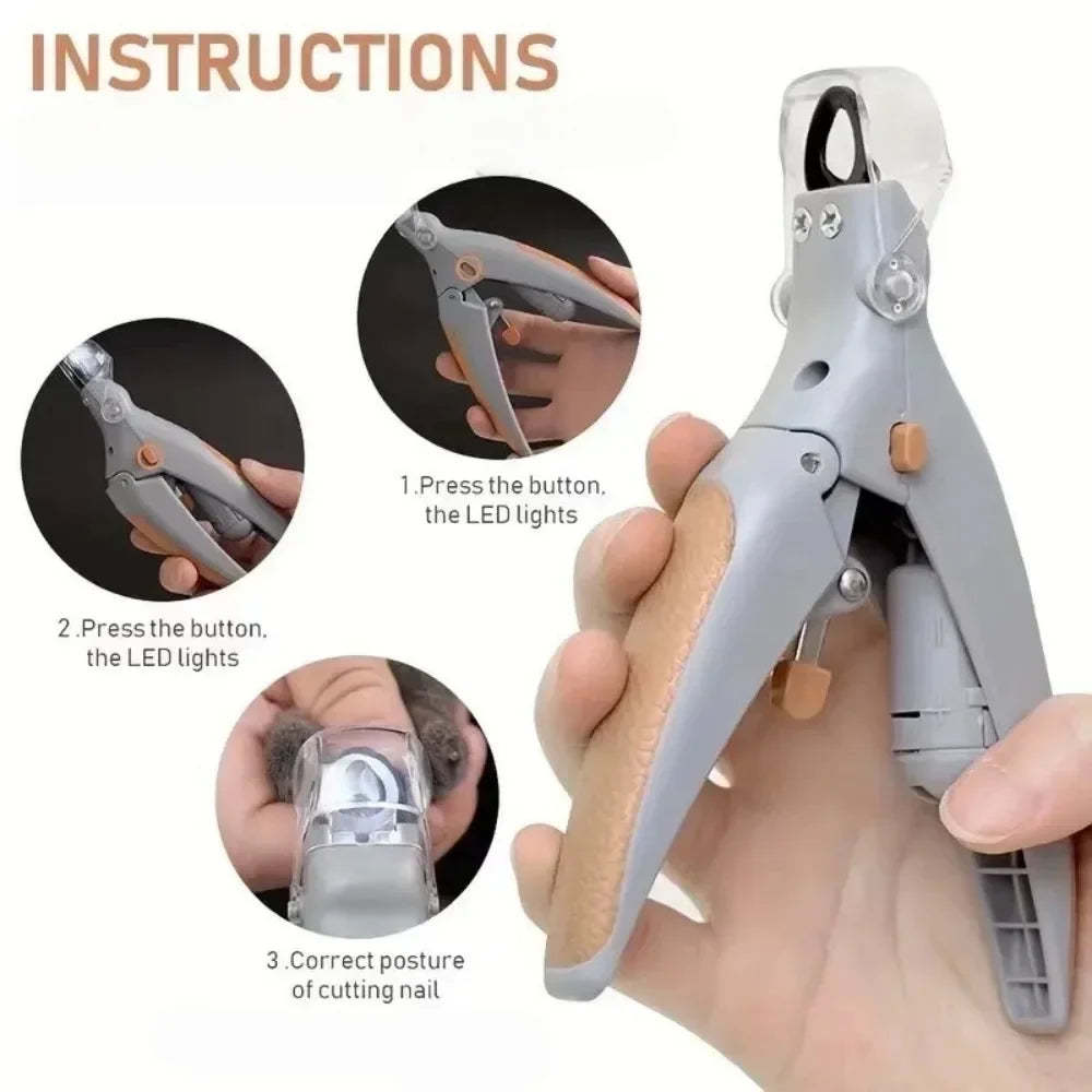 Professional Pet Nail Clipper with LED Light & Magnifier
