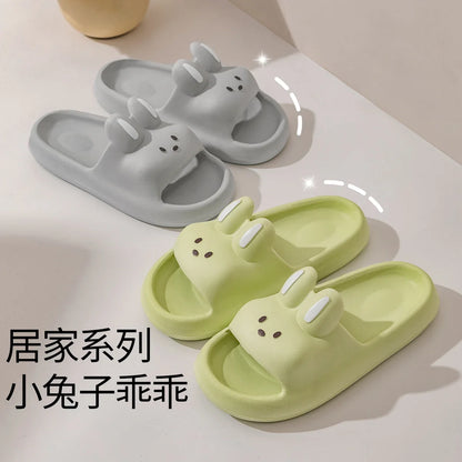 Rabbit Pillow Slippers – Thick Sole Cloud Slides for Women & Men