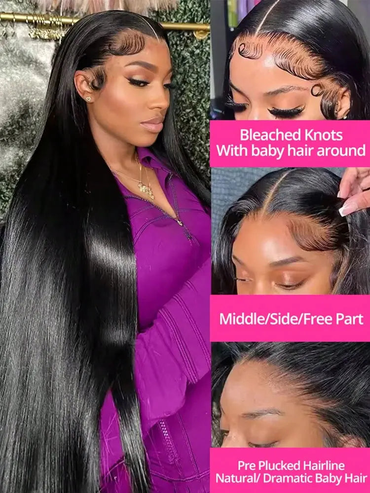 Bone Straight Lace Front Wig – Brazilian Human Hair 13x4 13x6 5x5 6x5 HD Lace