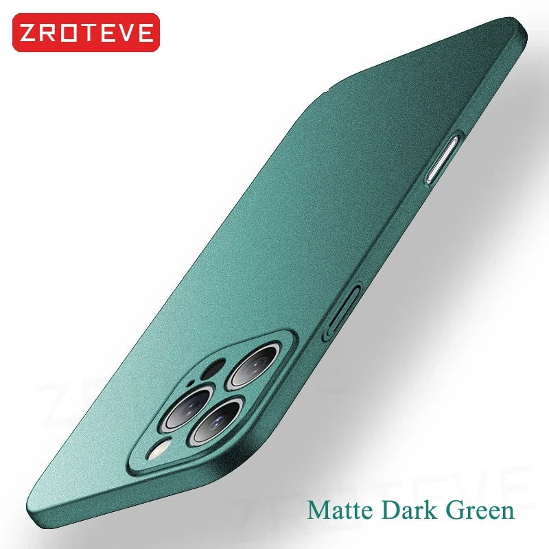 ZROTEVE Slim Matte Hard PC Case for iPhone 17 16 15 14 13 12 Series – Ultra-Thin Frosted Cover